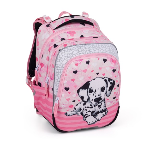 Školní tříkomorový batoh s vyjímatelným bederním pásem – dalmatin