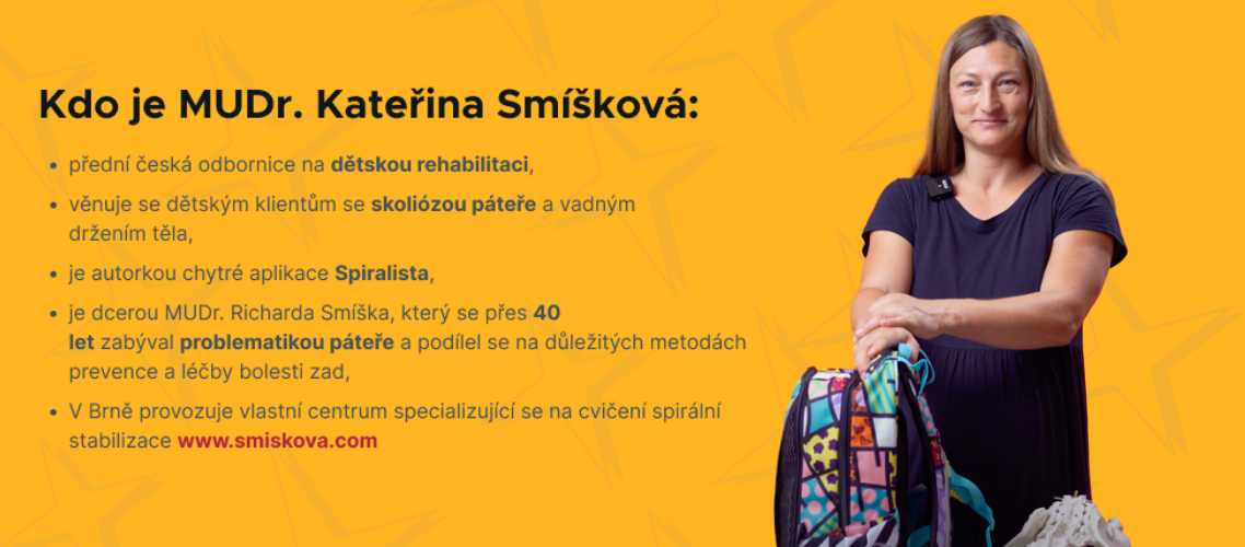 smíšková, fyzioterapeutka na dětskou skoliózu, školní batohy