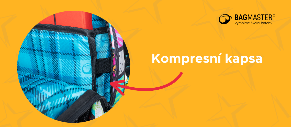 kompresní kapsa, školní batoh, bagmaster