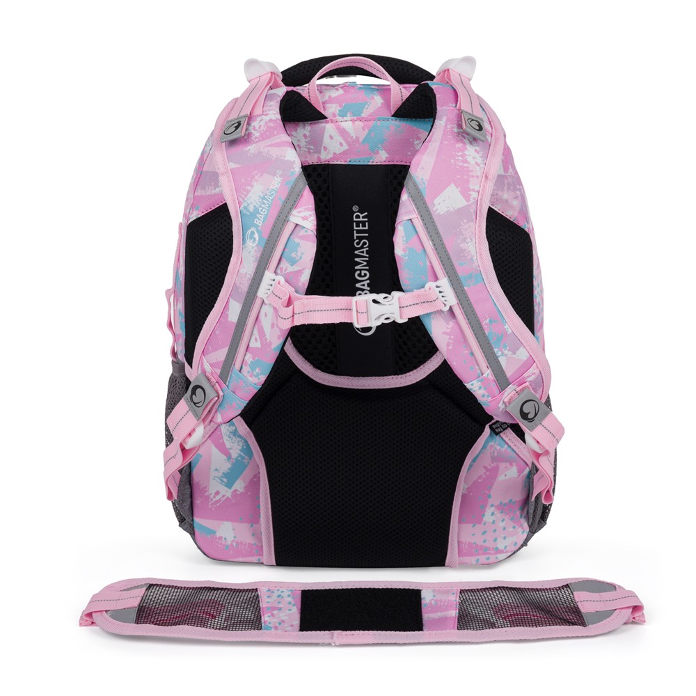Bagmaster PORTO 24 B školní batoh – růžovo-modrý