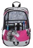 Dívčí školní batoh pro prvňáčky, jednorožec - Bagmaster ALFA_8B_PINK_BLACK_WHITE_1