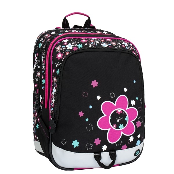 Dívčí školní batoh pro prvňáčky Bagmaster ALFA 6 A BLACK/PINK