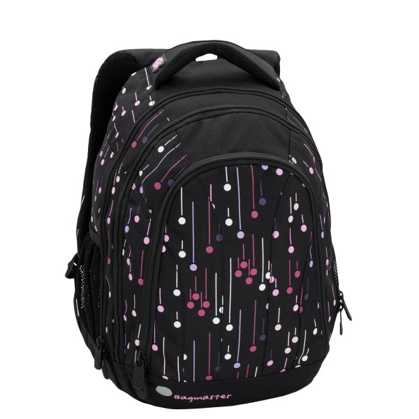 Studentský batoh SUPERNOVA 6 A - černo bílo růžový
