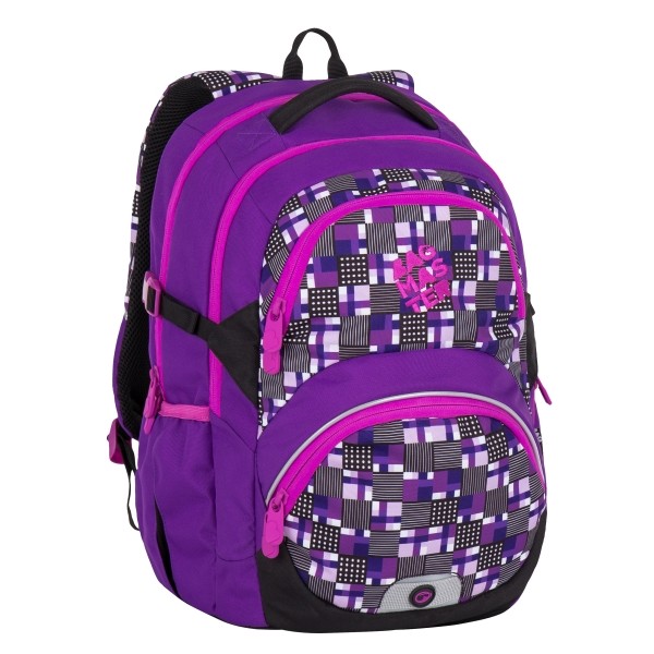 Školní dvoukomorový batoh THEORY 7 C - fialový