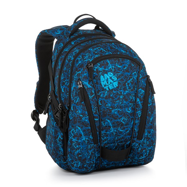 Studentský batoh BAG 20 B - žíhaně modrý