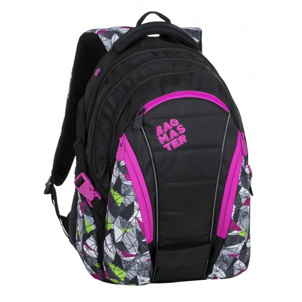 Studentský batoh BAGMASTER BAG 9 B PURPLE/GREEN/BLACK