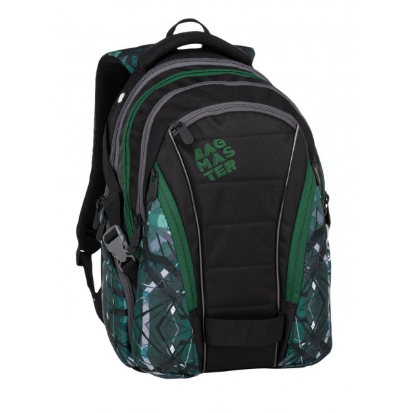 Studentský batoh BAGMASTER BAG 9 E GREEN/GRAY/BLACK