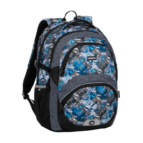 Školní dvoukomorový batoh THEORY 20 B - modro šedý