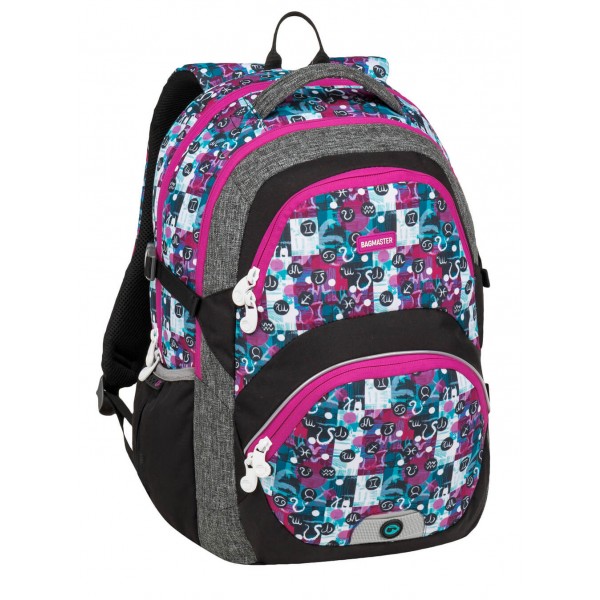 Školní dvoukomorový batoh THEORY 9 A - modro růžový