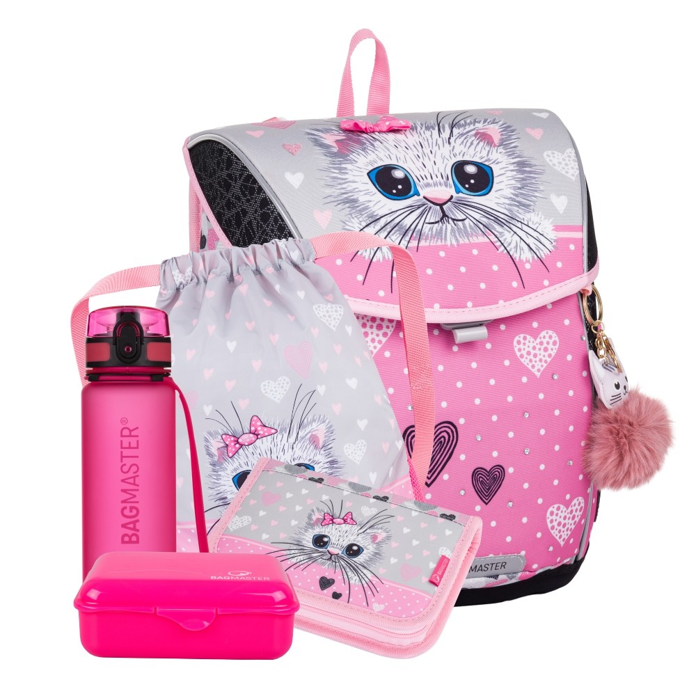 Bagmaster PRIM 24 A malý školní set pro prvňáčky – kočka BagMaster